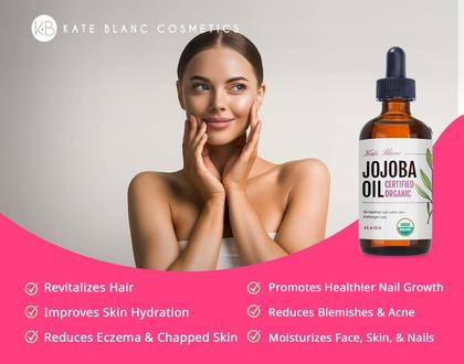 Imagem de Óleo de jojoba Kate Blanc Cosméticos para crescimento de cabelo e pele 60mL