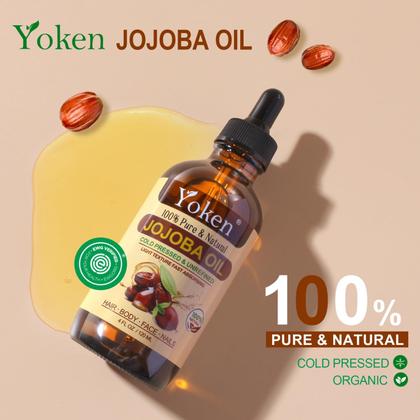 Imagem de Óleo de jojoba Yoken 120 ml 100% puro prensado a frio para pele e cabelo