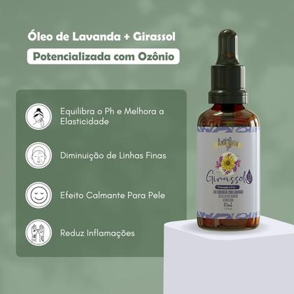 Óleo De Lavanda Com Ozônio + Girassol Concentrado 30ml - AmaOzon Imagem de Óleo De Lavanda Com Ozônio + Girassol Concentrado 30ml