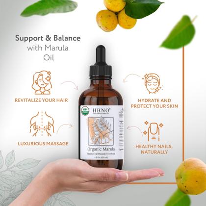 Imagem de Óleo de Marula HBNO orgânico 120 ml prensado a frio certificado pelo USDA