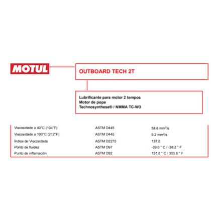 Imagem de Óleo de Motor Náutico Motul Outboard Tech 2T Semi Sintético Jet Ski Barco Lancha - 2 Litros