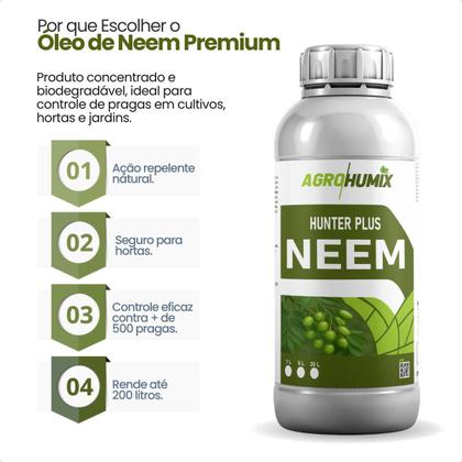 Imagem de Óleo de Neem Natural para Plantas e Jardim  HunterPLus NEEM 1L