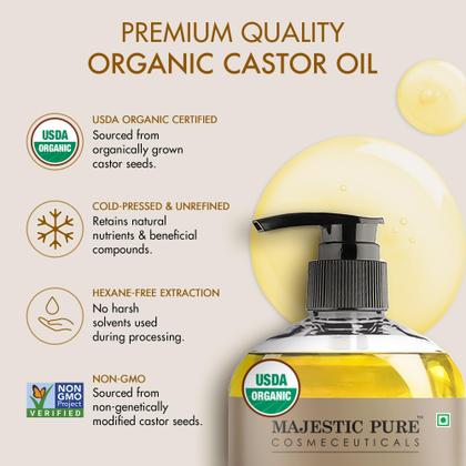 Imagem de Óleo de Rícino Orgânico Majestic Pure Prensado a Frio 236 ml