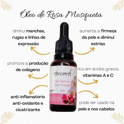 Imagem de Óleo de Rosa Mosqueta 100% Vegetal e Puro Aromá 30ml