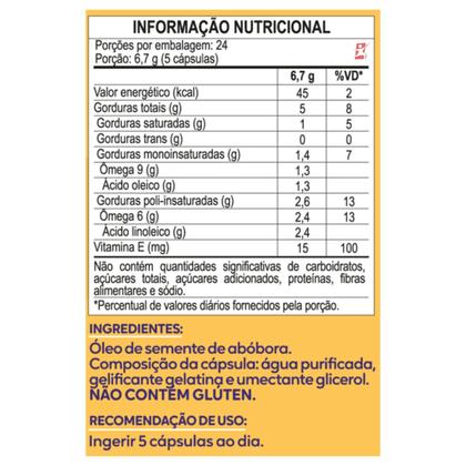 Imagem de Óleo de semente de abóbora 1g por cápsula 120 cápsulas - maltta nutrition