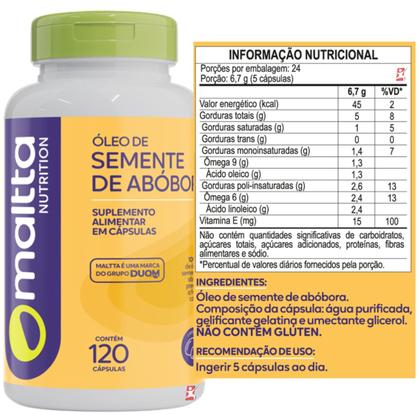 Imagem de Óleo de semente de abóbora 1g por cápsula 120 cápsulas - maltta nutrition