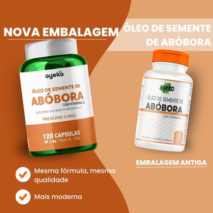 Imagem de Óleo de Semente de Abóbora com Vitamina E Prensado a Frio 120caps Ayeko