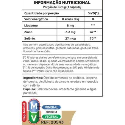 Imagem de Óleo de Semente de Abóbora Licopeno Zinco e Selênio 30 Cáps Kit com 3