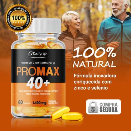 Imagem de Oleo de Semente de Abobora, Vitamina E, Zinco, Selênio e Licopeno de Tomate 60 Cápsulas, Sem Glúten para Homens 1400mg DailyLife