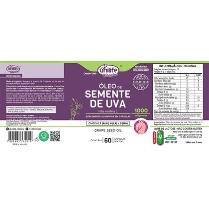 Imagem de Óleo de Semente de Uva 1000mg Unilife 60 Cápsulas