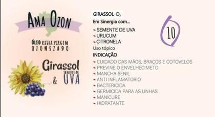 Imagem de Óleo de Semente de Uva Ozonizado c/ Óleo de Ozônio de Girassol Concentrado AmaOzon N10 50ml