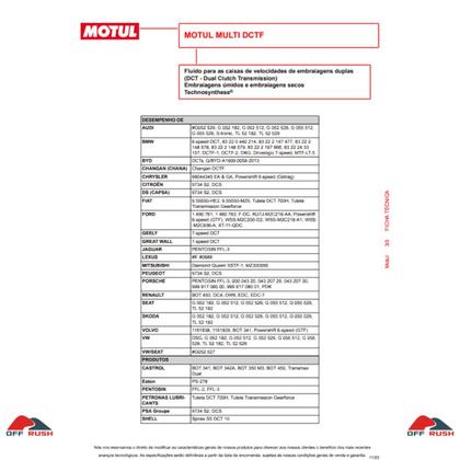 Imagem de Óleo de Transmissão Câmbio Automático Dupla Embreagem Motul Multi DCTF - 7 Litros - Alta Performance e Proteção