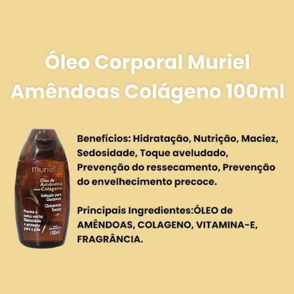 Imagem de Óleo Desodorante Corporal Amêndoa E Colágeno 100ml Muriel