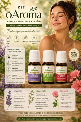 Imagem de Óleo Essencial 100% Puro Antiacne Melaleuca Lavanda Gerânio