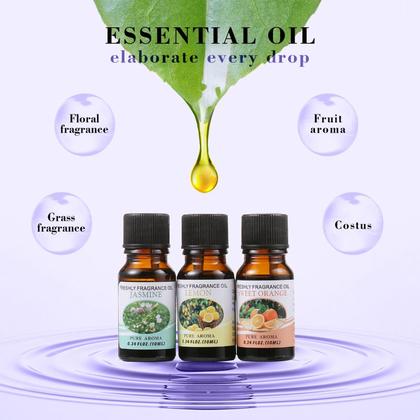Imagem de Óleo essencial de flor e fruta, 6 peças, 10ml, para difusor, óleo de aromaterapia, alívio do estresse, corpo orgânico, ó