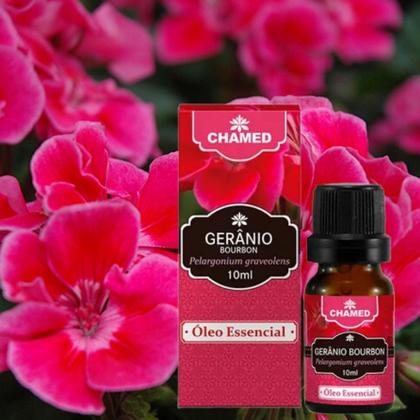 Imagem de Óleo Essencial de Gerânio Bourbon 10ml - 100% Puro - Chamed