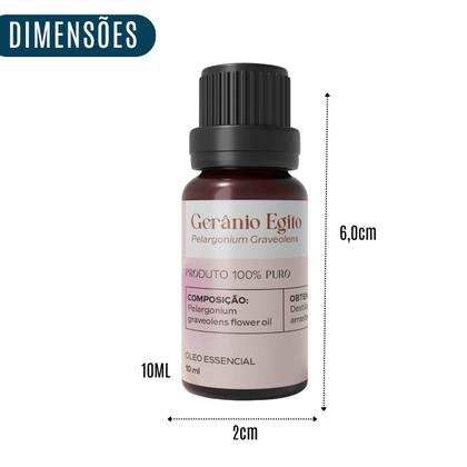 Imagem de Óleo Essencial Gerânio Egito 5ml Pelargonium Graveolens Puro Natural Premium