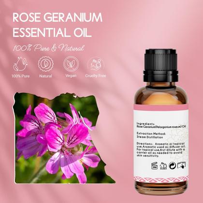 Imagem de Óleo Essencial LOTUSJOY Gerânio-Rosa 30 ml Puro e Natural