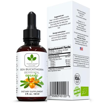 Imagem de Óleo essencial TODICAMP Organic Sea Buckthorn 60 ml prensado a frio