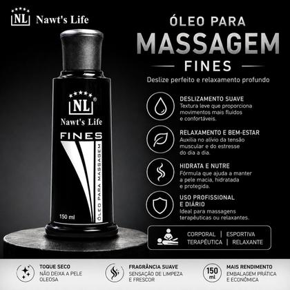 Imagem de Óleo Fines Nawts Life 150ml  Massagem Corporal, Relaxamento Muscular, Circulação e Celulite