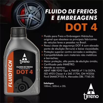 Imagem de Oleo / Fluido de Freio e Embreagem Hidráulica Dot 4 500ML Original Tirreno Homologado GM VW Ford Fiat aprovado INMETRO