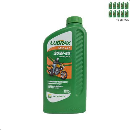 Imagem de  Óleo Lubrax Sae 20w50 Para Motocicletas API SL 1L Kit C/10