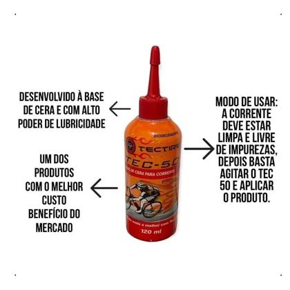 Imagem de Óleo lubrificante corrente bike cera Tectire 120 ml