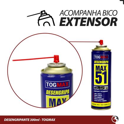 Imagem de Óleo Lubrificante Desengripante Antiferrugem Spray Multiuso 300ml Togmax