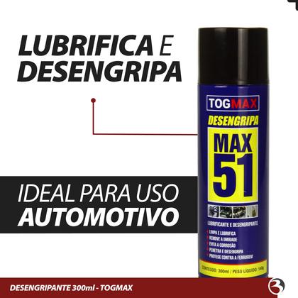 Imagem de Óleo Lubrificante Desengripante Antiferrugem Spray Multiuso 300ml Togmax