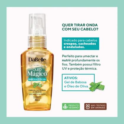 Imagem de Óleo Mágico Babosa Cacheados Crespos Vegano Dabelle 40ml