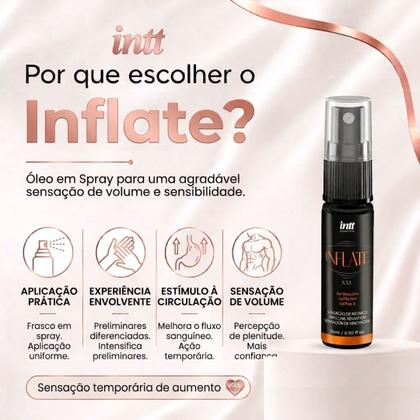 Imagem de Óleo Massageador para Aumentar o Pênis Sensação de Inchaço Temporário 15ml Inflate Intt