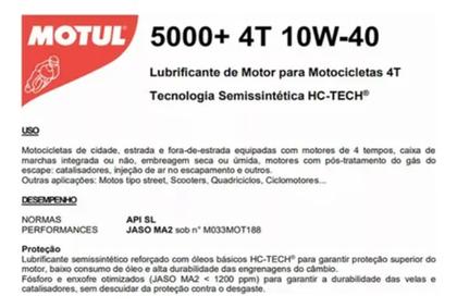 Imagem de Óleo Motul 5000 4t 10w40 1 Litro Semissintético