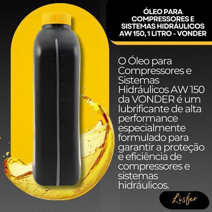 Imagem de Óleo Para Compressores e Sistemas Hidráulicos AW 150, 1 Litro - Vonder