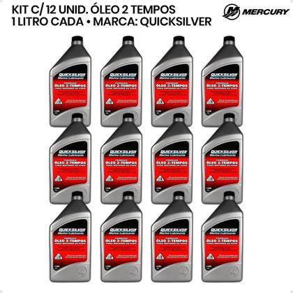 Imagem de Óleo Quicksilver Tcw3 2 Tempos 1 Litro Kit C/12