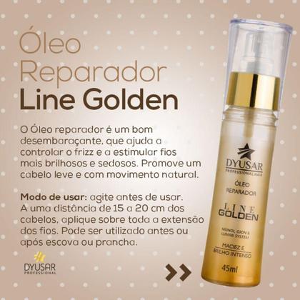 Imagem de Óleo Reparador Line Golden Dyusar 45Ml Kit Com 2 Unidades