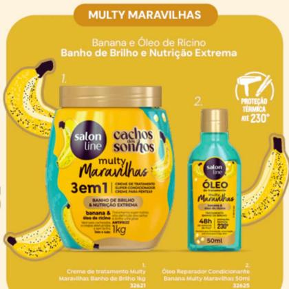 Imagem de Óleo Reparador Salon Line Banana Cachos dos Sonhos Multy Maravilhas 50ml