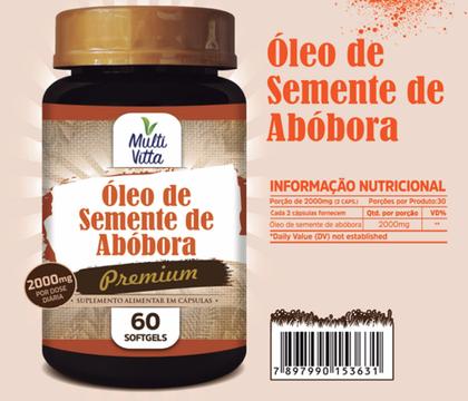 Imagem de Óleo Semente de Abóbora 2000mg com 60 cápsulas Multivitta