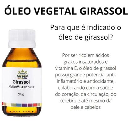 Imagem de Oleo Vegetal De Girassol Puro Prensado A Frio 50ml - Wnf - Para Rugas Antioxidante
