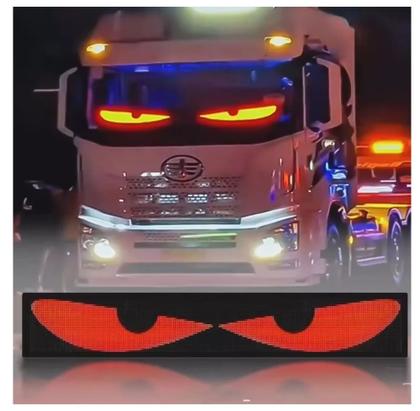 Imagem de Olhos Led Para Para-brisa De Caminhão De Carro Enfeite De Lojas Painel Tela Led Flexível 133CM