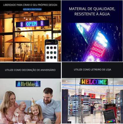 Imagem de Olhos Led Para Para-brisa De Caminhão De Carro Enfeite De Lojas Painel Tela Led Flexível 133CM