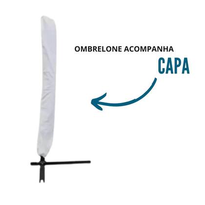 Imagem de Ombrellone Guarda Sol Grande Suspenso 3 Metros Importway Azul Sombreiro Luxo com Capa