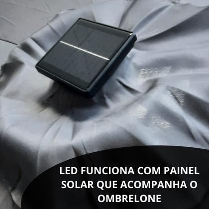 Imagem de Ombrelone Base Central Articulado Redondo 2,7m Cinza Alumínio c/ Led Piscina Importway Iwobcal-270cz