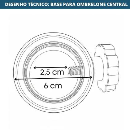 Imagem de Ombrelone Central Bali Rivatti 270 cm em Alumínio com Base HDPE e Capa em Poliéster Fendi