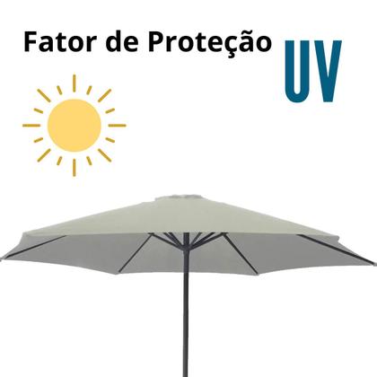 Imagem de Ombrelone Central de Alumínio 2,70 metros com Manivela e Capa Importway IWOBCC-270