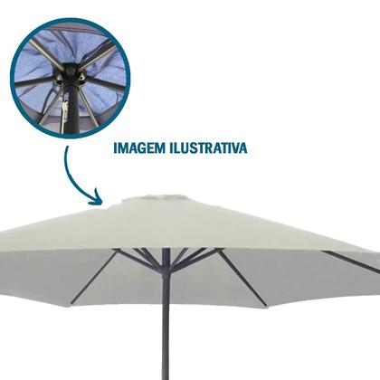 Imagem de Ombrelone Central de Alumínio 2,70 metros com Manivela e Capa Importway IWOBCC-270