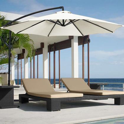 Imagem de Ombrelone Guarda Sol De Praia Jardim Lateral 3 Metros Cinza