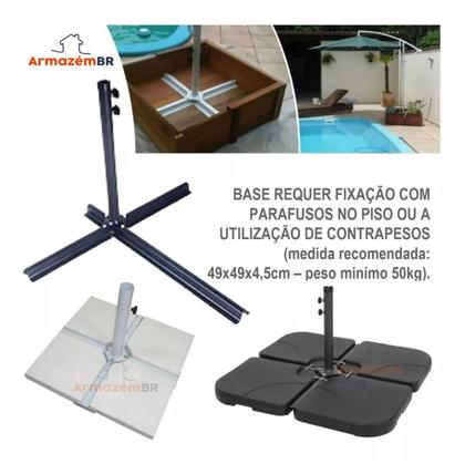 Imagem de Ombrelone Lateral 3m Suspenso Regulável Alavanca Bege 820400 - Belfix