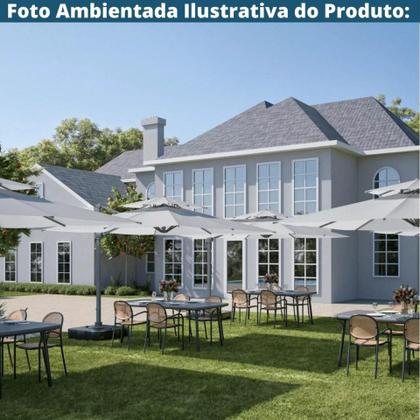 Imagem de Ombrelone Lateral Trancoso Fratini 300 cm Aluminio Fendi Capa Poliéster Base Lateral Plus HDPE
