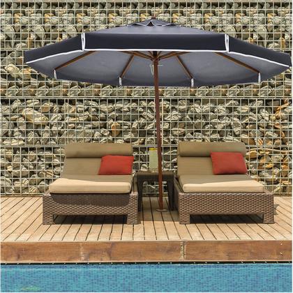 Imagem de Ombrelone Madeira Positano 3m Bagum Sombreiro Jardim Preto - Belfix