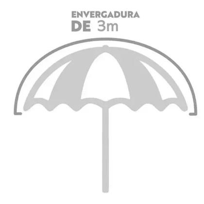 Imagem de Ombrelone Madeira Positano 3m Bagum Sombreiro Jardim Preto - Belfix